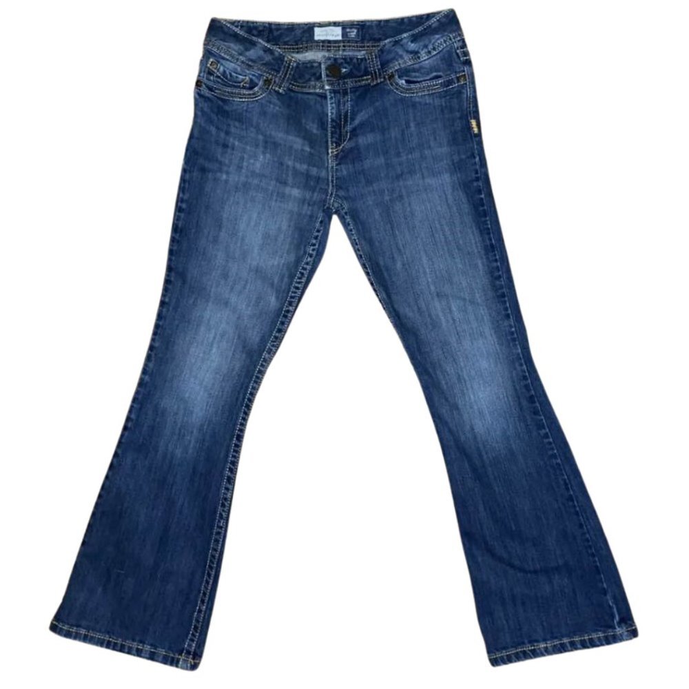 Aeropostale Hailey Skinny Flare Jeans 13/14 Blue Distressed Boho Y2K Stretch - Picture 2 of 10
